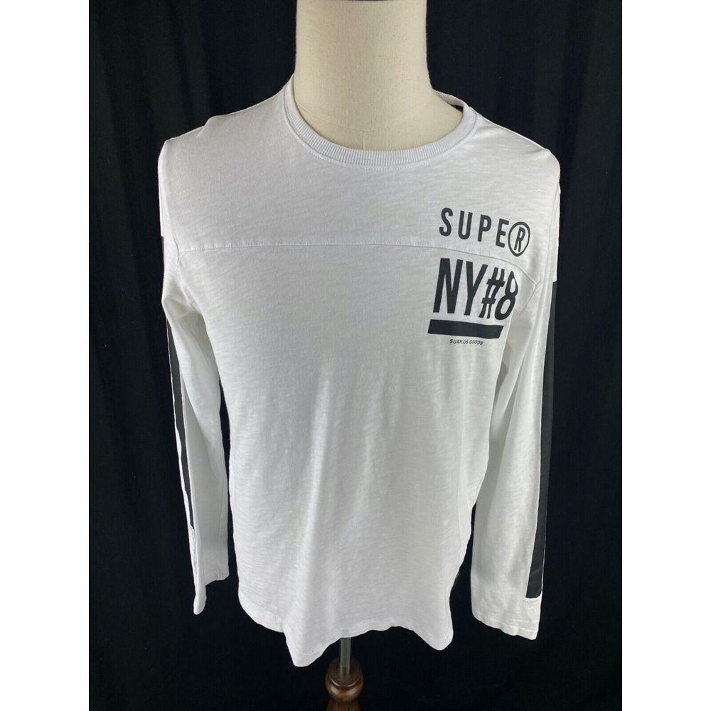 Superdry‎ Surplus Womens XL (Mens M) Streetwear Graphic Logo Long Sleeve Shirt